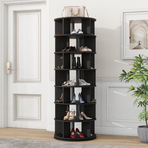 Bellemave® 360° Revolving Shoe Rack Tower, 7 - Tier Spinning Shoe Shelf with 5 Grids Per Layer - Bellemave