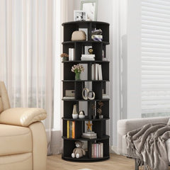 Bellemave® 360° Revolving Shoe Rack Tower, 7 - Tier Spinning Shoe Shelf with 5 Grids Per Layer - Bellemave