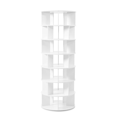 Bellemave® 360° Revolving Shoe Rack Tower, 7 - Tier Spinning Shoe Shelf with 5 Grids Per Layer - Bellemave