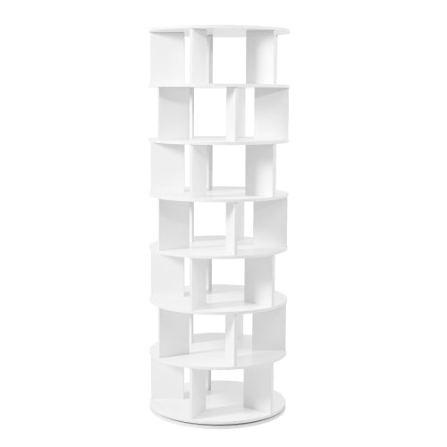 Bellemave® 360° Revolving Shoe Rack Tower, 7 - Tier Spinning Shoe Shelf with 5 Grids Per Layer - Bellemave