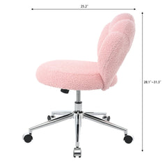 Bellemave® 360° Swivel Height Adjustable Teddy Fabric Swivel Chair - Bellemave