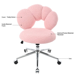 Bellemave® 360° Swivel Height Adjustable Teddy Fabric Swivel Chair - Bellemave