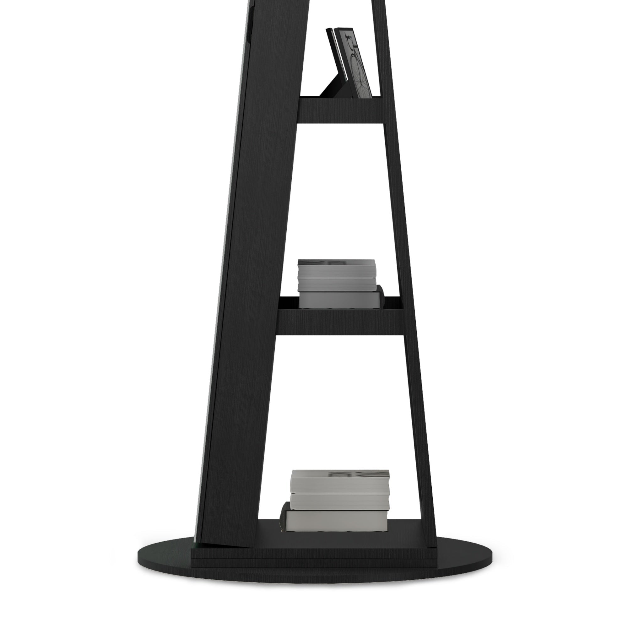 Bellemave® 360°Swivel Jewelry Cabinet with Full Length Mirror, 360°Rotating Standing Jewelry Armoire Organizer, Lockable Storage Cabinet, Interior Lighted Mirror, Black - Bellemave