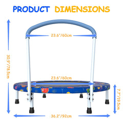 Bellemave® 36inch Mini Trampoline for Kids Ages 1 - 6 Indoor Outdoor Trampoline with Handle - Bellemave
