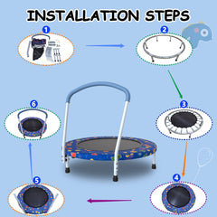 Bellemave® 36inch Mini Trampoline for Kids Ages 1 - 6 Indoor Outdoor Trampoline with Handle - Bellemave
