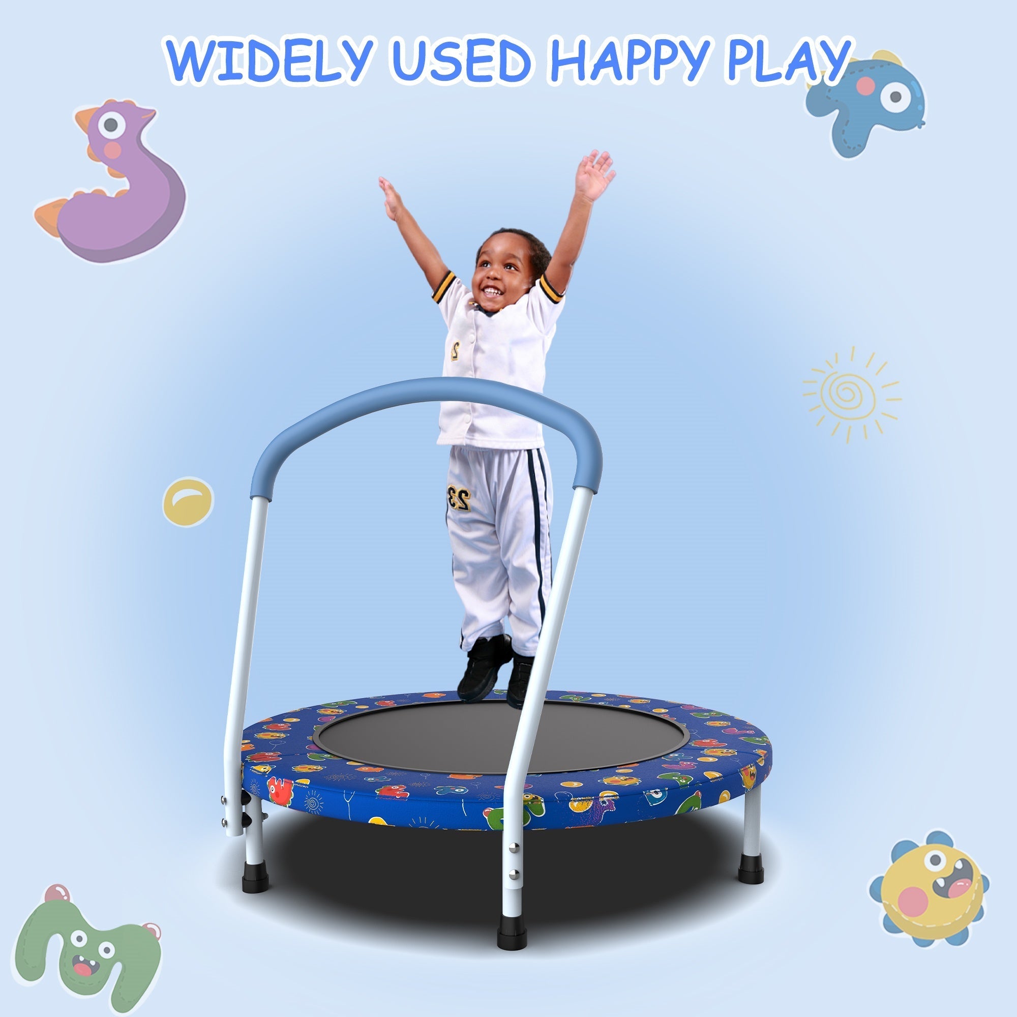 Bellemave® 36inch Mini Trampoline for Kids Ages 1 - 6 Indoor Outdoor Trampoline with Handle - Bellemave