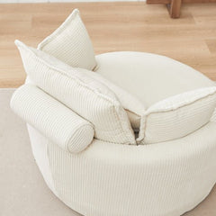 Bellemave® 38" Oversized Swivel Chair with Moon Storage Ottoman and 4 Pillows - Bellemave