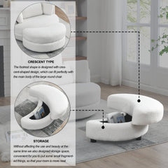 Bellemave® 39" Oversized Swivel Chair with Moon Storage Ottoman and 4 Pillows - Bellemave