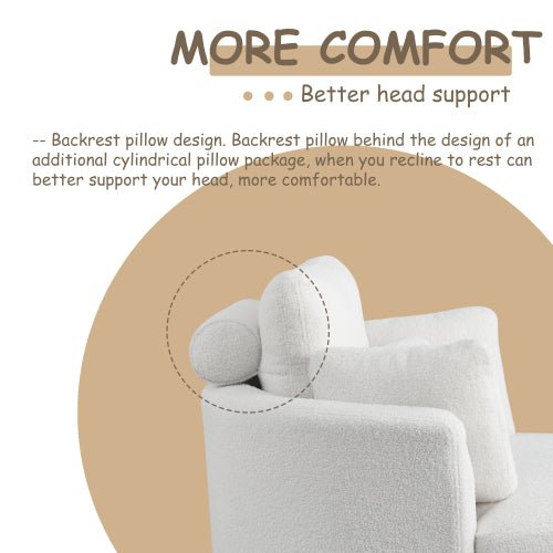 Bellemave® 39" Oversized Swivel Chair with Moon Storage Ottoman and 4 Pillows - Bellemave