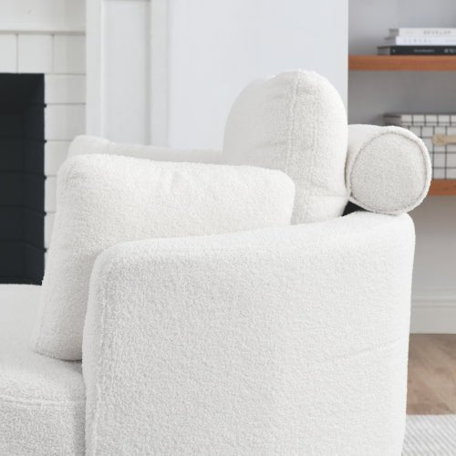 Bellemave® 39" Oversized Swivel Chair with Moon Storage Ottoman and 4 Pillows - Bellemave