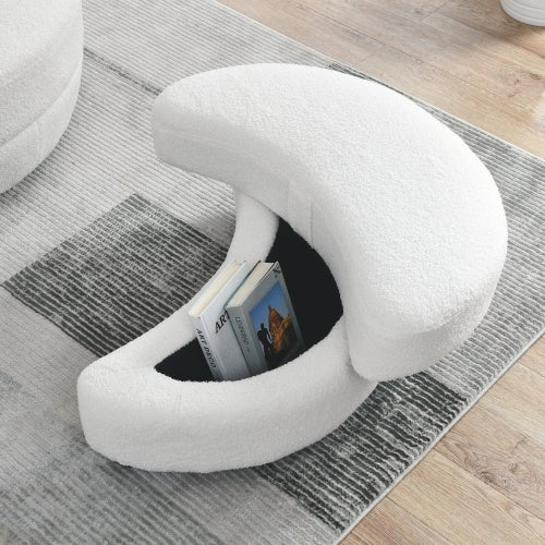 Bellemave® 39" Oversized Swivel Chair with Moon Storage Ottoman and 4 Pillows - Bellemave