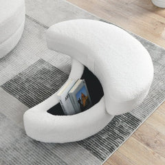 Bellemave® 39" Oversized Swivel Chair with Moon Storage Ottoman and 4 Pillows - Bellemave