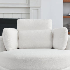 Bellemave® 39" Oversized Swivel Chair with Moon Storage Ottoman and 4 Pillows - Bellemave
