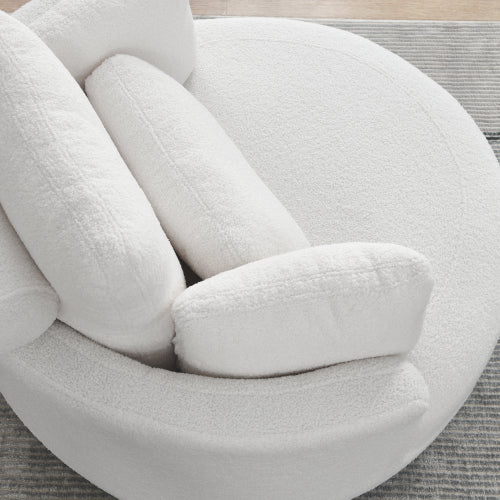 Bellemave® 39" Oversized Swivel Chair with Moon Storage Ottoman and 4 Pillows - Bellemave