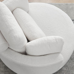 Bellemave® 39" Oversized Swivel Chair with Moon Storage Ottoman and 4 Pillows - Bellemave