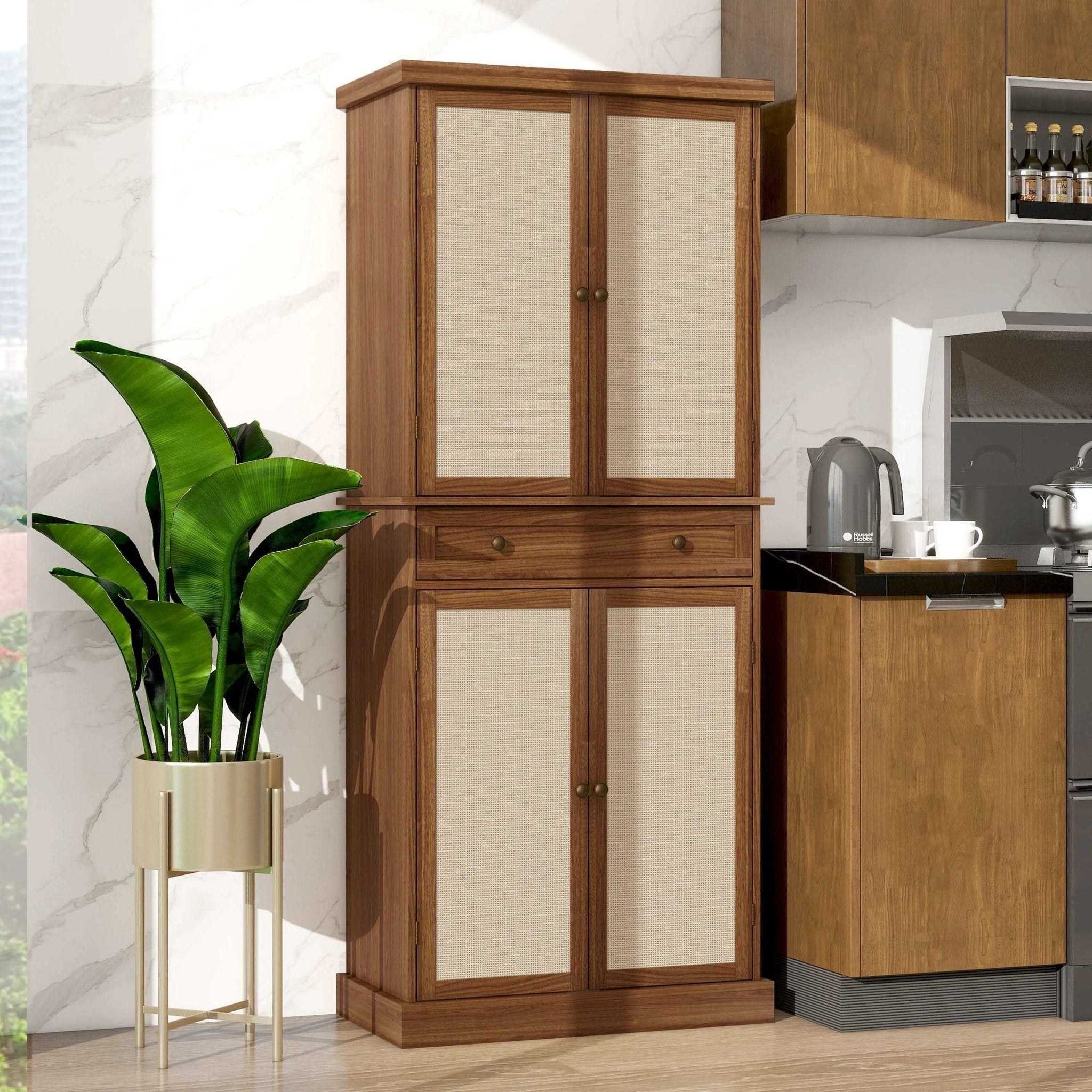 Bellemave® 4 Door Cabinet with 1 Drawer, with 4 Adjustable Inner Shelves - Bellemave