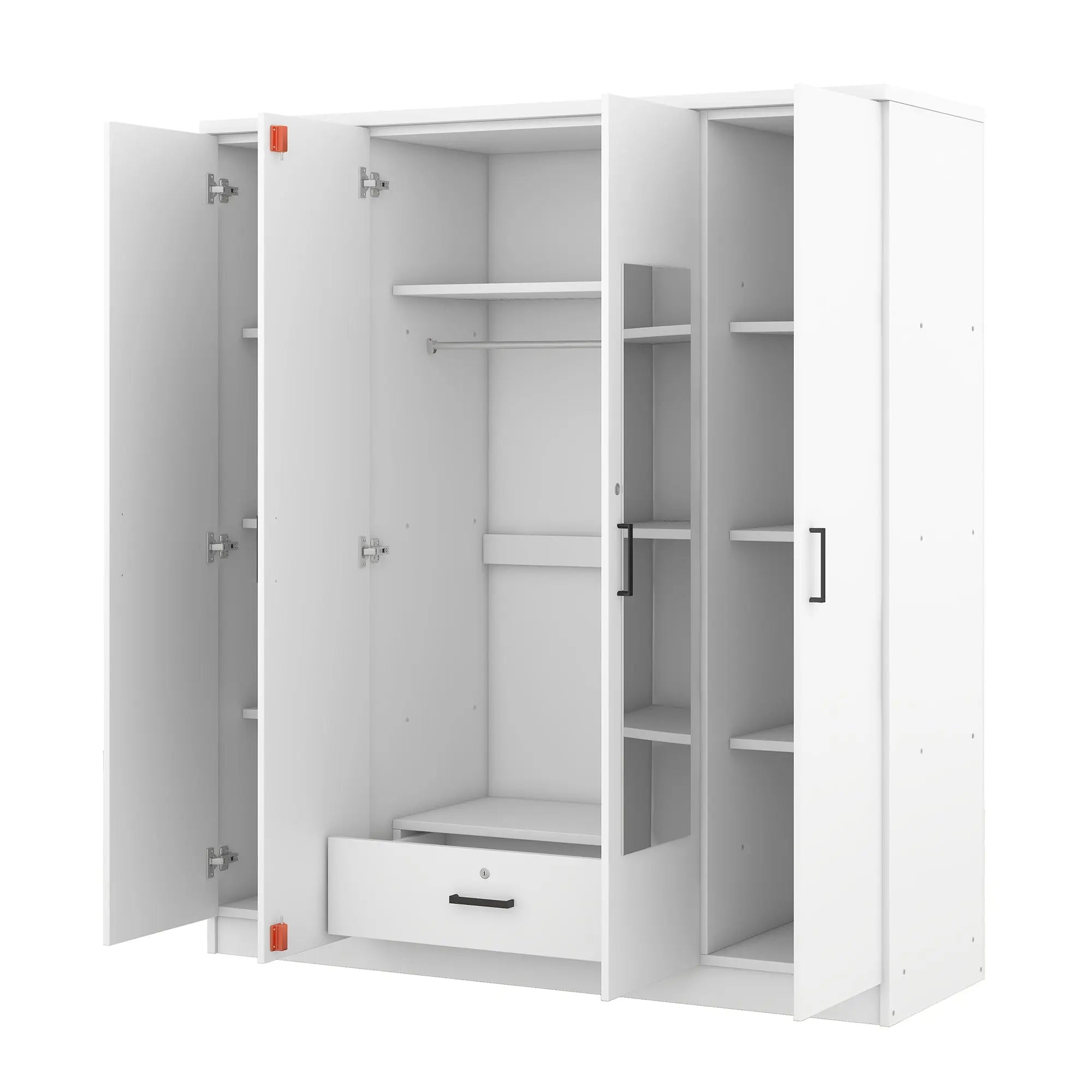 Bellemave® 4 - Door Mirror Wardrobe with Shelves - Bellemave