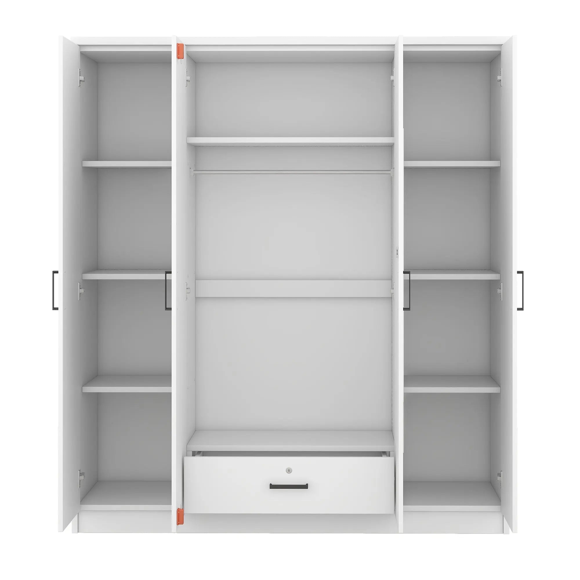 Bellemave® 4 - Door Mirror Wardrobe with Shelves - Bellemave