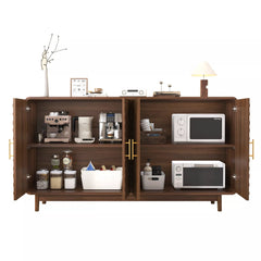 Bellemave® 4 Door Wooden Storage Cabinet - Farmhouse Style Sideboard with Adjustable Shelves for Living Room, Kitchen, Dining Room, entryway - Bellemave