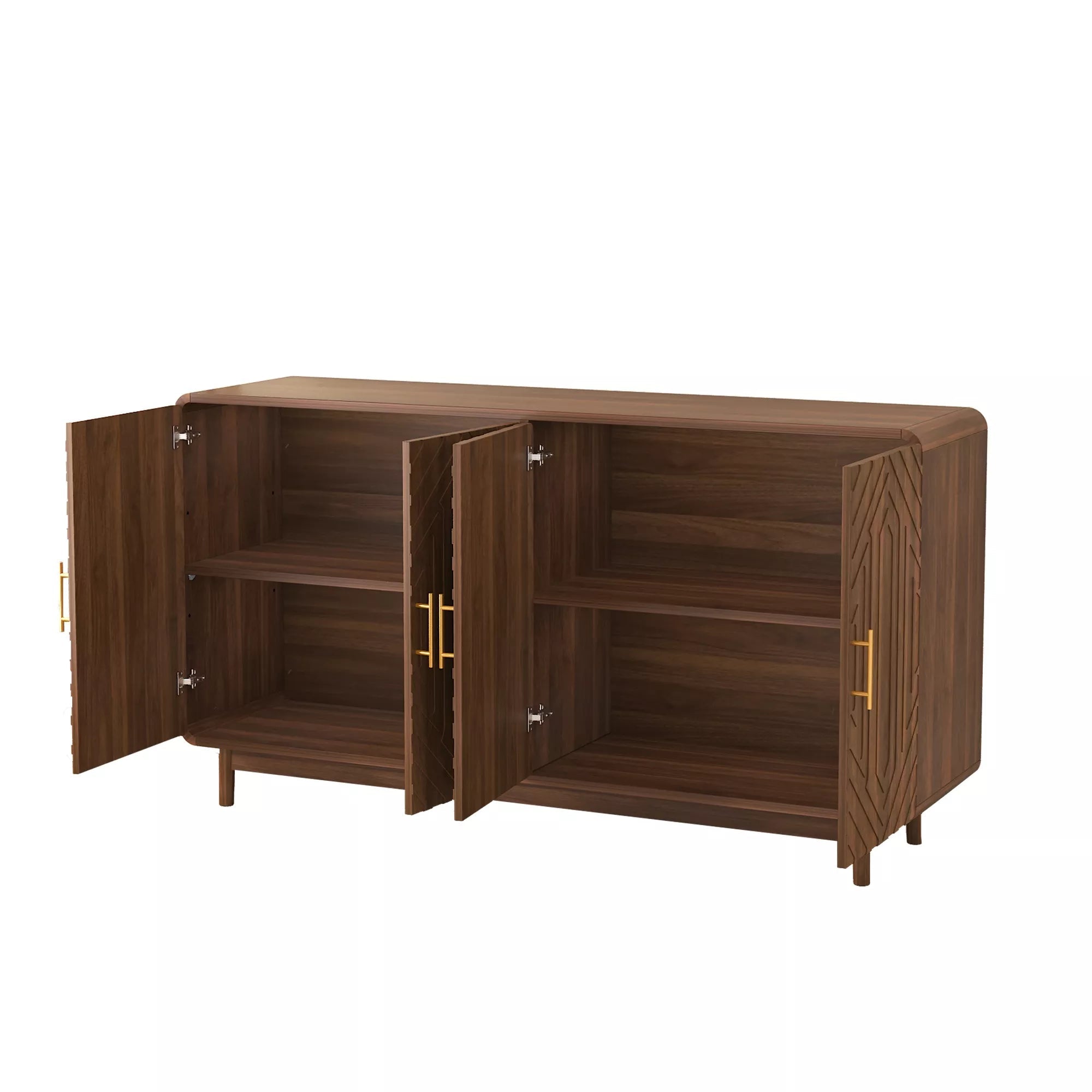 Bellemave® 4 Door Wooden Storage Cabinet - Farmhouse Style Sideboard with Adjustable Shelves for Living Room, Kitchen, Dining Room, entryway - Bellemave