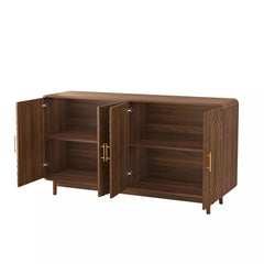 Bellemave® 4 Door Wooden Storage Cabinet - Farmhouse Style Sideboard with Adjustable Shelves for Living Room, Kitchen, Dining Room, entryway - Bellemave