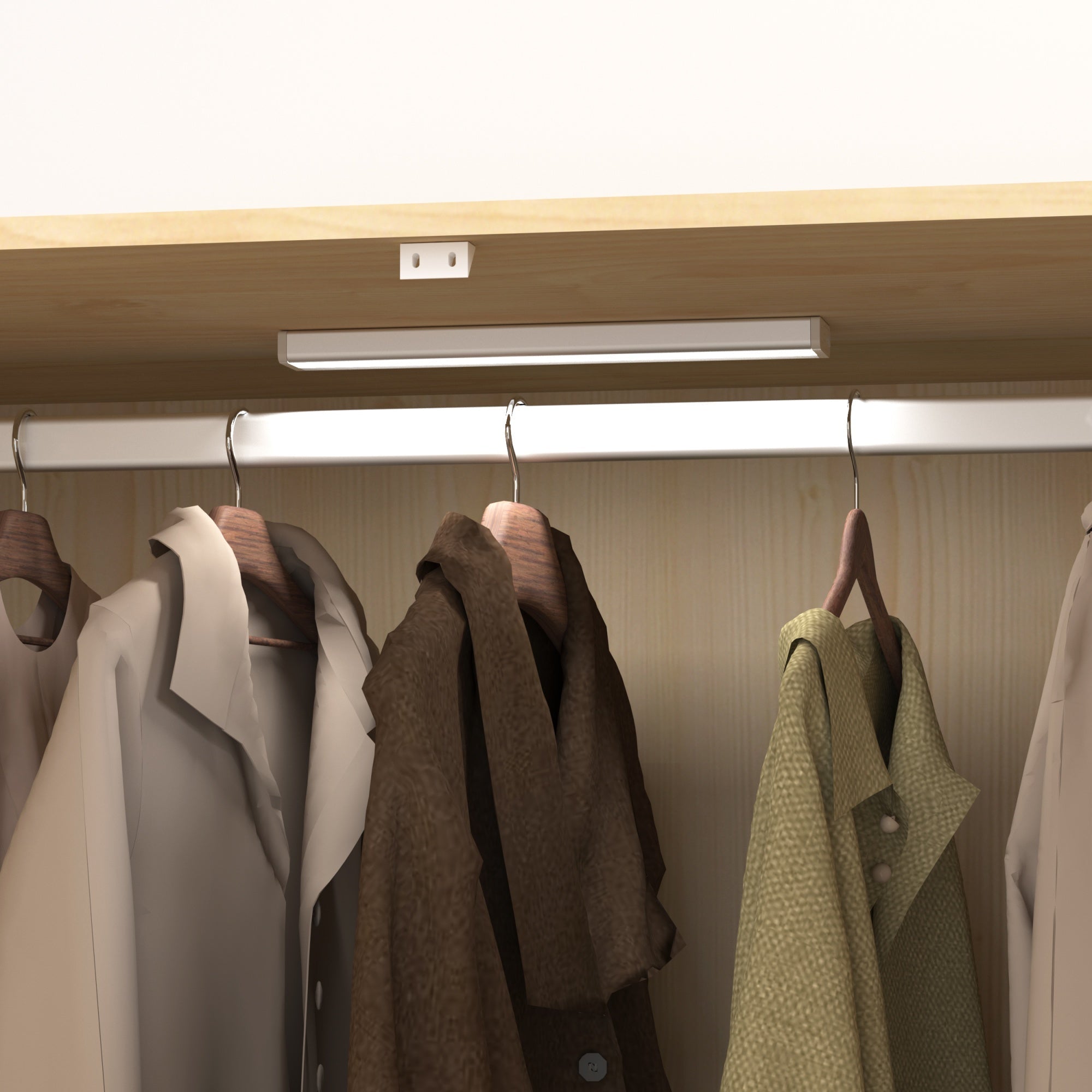 Bellemave® 4 Doors Wardrobe Closet with Mirror, LED Wardrobe with Doors and 2 Drawers, Wooden Wardrobe Storage Cabinet with Hanging Rod, Adjustable Shelves, Natural - Bellemave