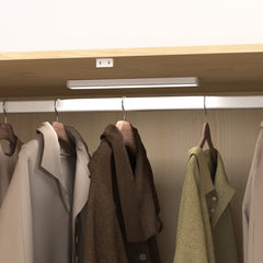 Bellemave® 4 Doors Wardrobe Closet with Mirror, LED Wardrobe with Doors and 2 Drawers, Wooden Wardrobe Storage Cabinet with Hanging Rod, Adjustable Shelves, Natural - Bellemave