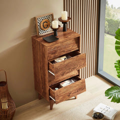 Bellemave® 4 Drawer Double Dresser Features Vintage - style and Bevel Design - Bellemave