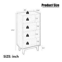 Bellemave® 4 Drawer Double Dresser Features Vintage - style and Bevel Design - Bellemave