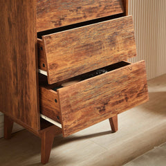 Bellemave® 4 Drawer Double Dresser Features Vintage - style and Bevel Design - Bellemave
