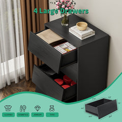 Bellemave® 4 Drawer Double Dresser Features Vintage - style and Bevel Design - Bellemave