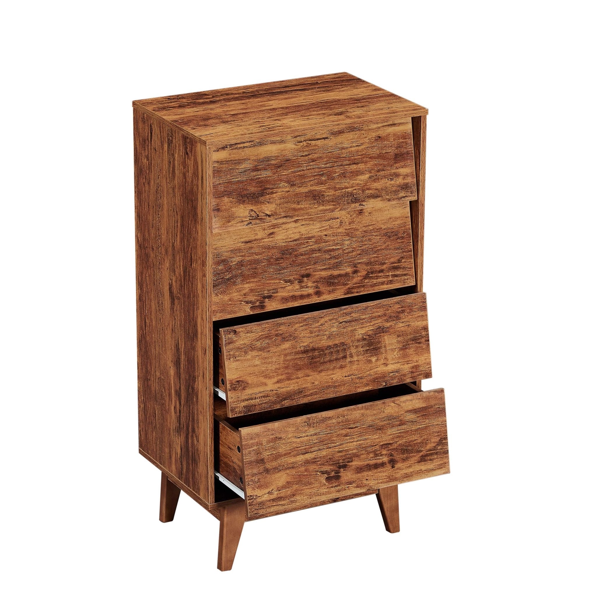 Bellemave® 4 Drawer Double Dresser Features Vintage - style and Bevel Design - Bellemave