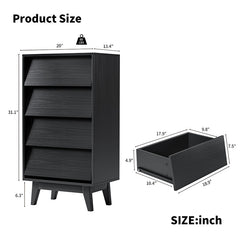 Bellemave® 4 Drawer Double Dresser Features Vintage - style and Bevel Design - Bellemave