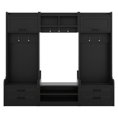 Bellemave® 4 - in - 1 Detachable Hall Tree with Storage and 7 Hooks, Storage Drawers and Cabinet - Bellemave