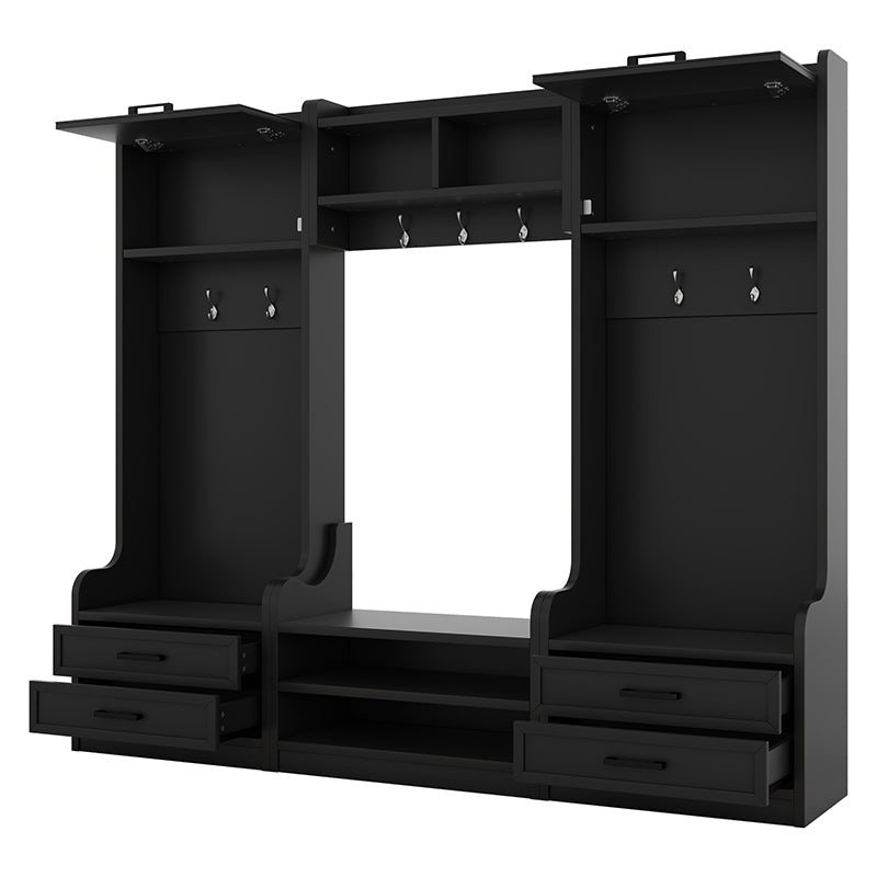 Bellemave® 4 - in - 1 Detachable Hall Tree with Storage and 7 Hooks,Storage Drawers and Cabinet - Bellemave