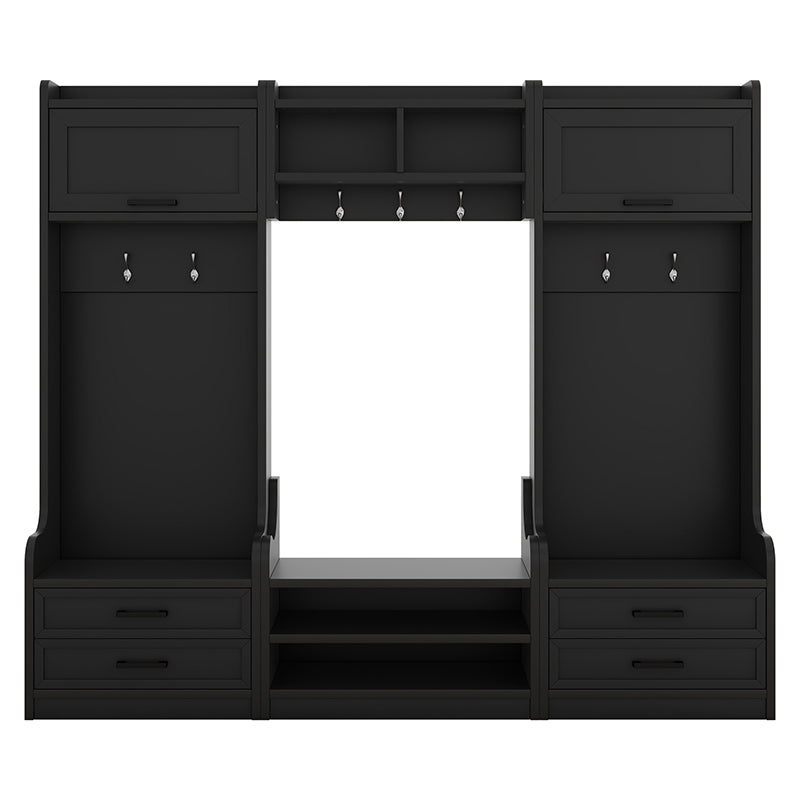 Bellemave® 4 - in - 1 Detachable Hall Tree with Storage and 7 Hooks,Storage Drawers and Cabinet - Bellemave