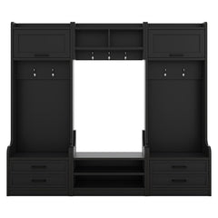 Bellemave® 4 - in - 1 Detachable Hall Tree with Storage and 7 Hooks,Storage Drawers and Cabinet - Bellemave