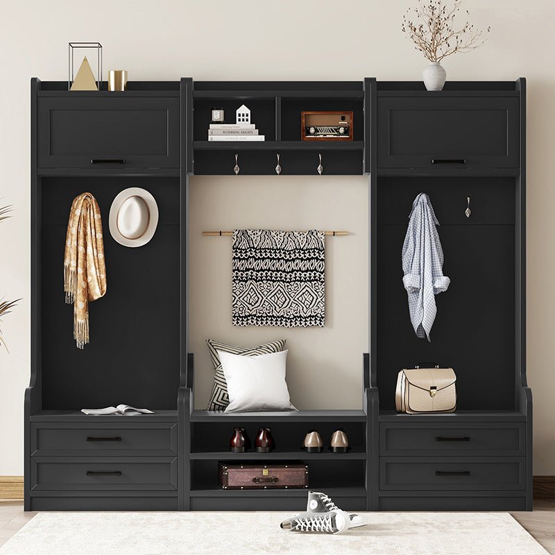 Bellemave® 4 - in - 1 Detachable Hall Tree with Storage and 7 Hooks,Storage Drawers and Cabinet - Bellemave