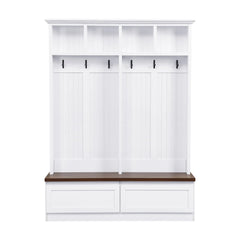 Bellemave® 4 - in - 1 Hall Tree with Wood Grain Bench and 2 Large Drawer - Bellemave