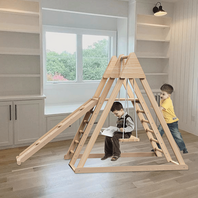 Bellemave® 4 - in - 1 Jungle Gym Playset with Baby Swing, Slide, Ladder, and Climbing Wall - Bellemave
