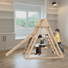 Bellemave® 4 - in - 1 Jungle Gym Playset with Baby Swing, Slide, Ladder, and Climbing Wall - Bellemave