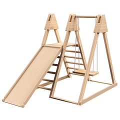 Bellemave® 4 - in - 1 Jungle Gym Playset with Baby Swing, Slide, Ladder, and Climbing Wall - Bellemave