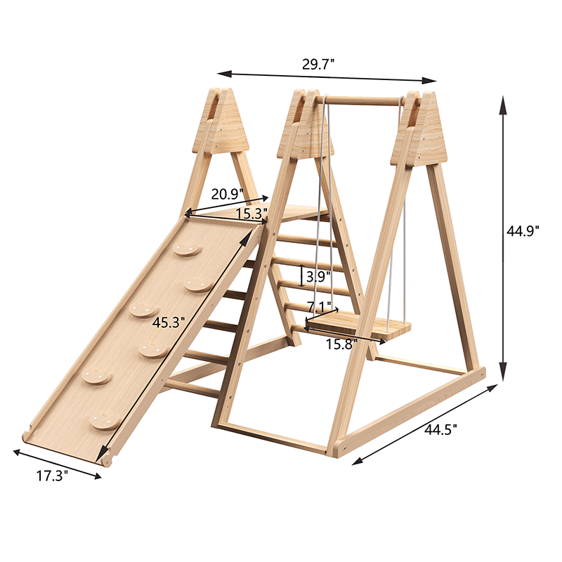 Bellemave® 4 - in - 1 Jungle Gym Playset with Baby Swing, Slide, Ladder, and Climbing Wall - Bellemave