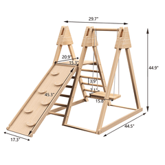 Bellemave® 4 - in - 1 Jungle Gym Playset with Baby Swing, Slide, Ladder, and Climbing Wall - Bellemave