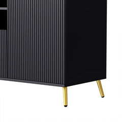 Bellemave® 4 - Piece Multifunctional TV Stand Media Storage Cabinet with 13 shelves,8 Drawers and 2 Cabinets, with Fluted Line Surface - Bellemave