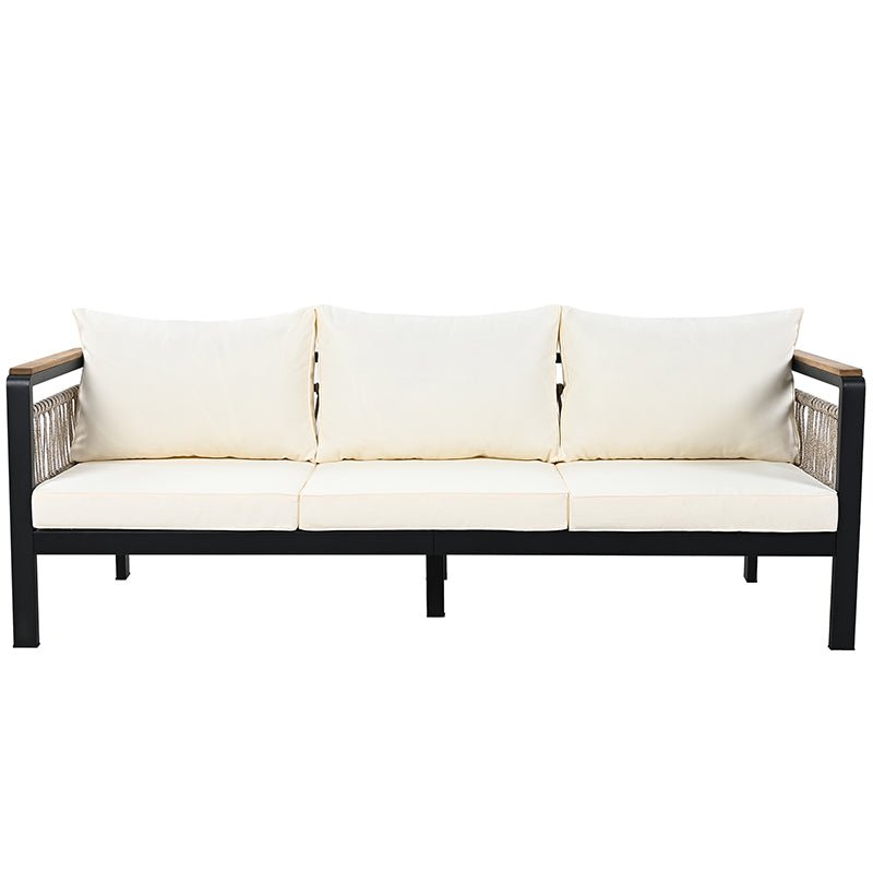 Bellemave® 4 Pieces Outdoor Sectional Sofa Set with Cushions and a Coffee Table - Bellemave