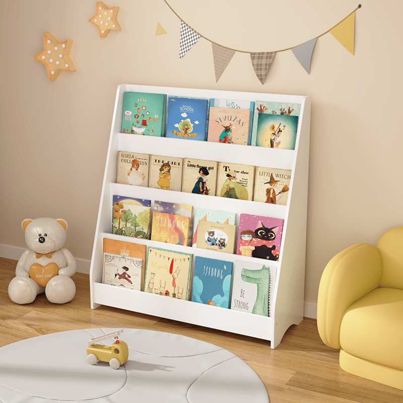 Bellemave® 4 - Tier Kids Bookshelf, Toddler Book Display Shelves - Bellemave