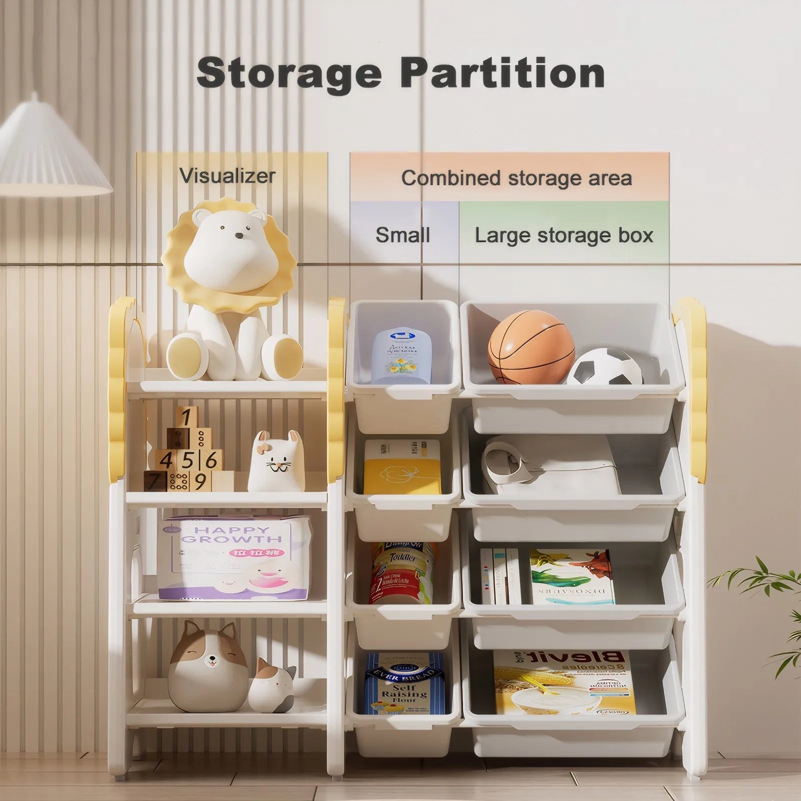 Bellemave® 4 - Tier Toy Organizers with 8 Removable Storage Bins - Bellemave