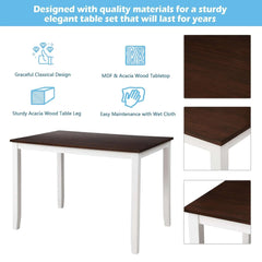 Bellemave® 45.6" 5 - Piece Dining Table Set Home Kitchen Table and Chairs Wood Dining Set - Bellemave