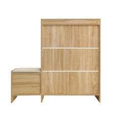 Bellemave® 47.2" Shoe Storage Cabinet Rattan With 2 Flip Drawers, Storage Drawer and Bench - Bellemave